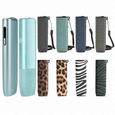 Funda protectora para IQOS Iluma I One - Material de lona con funciones antideslizantes, estampado de leopardo de piel sintética, estuche de almacenamiento de moda