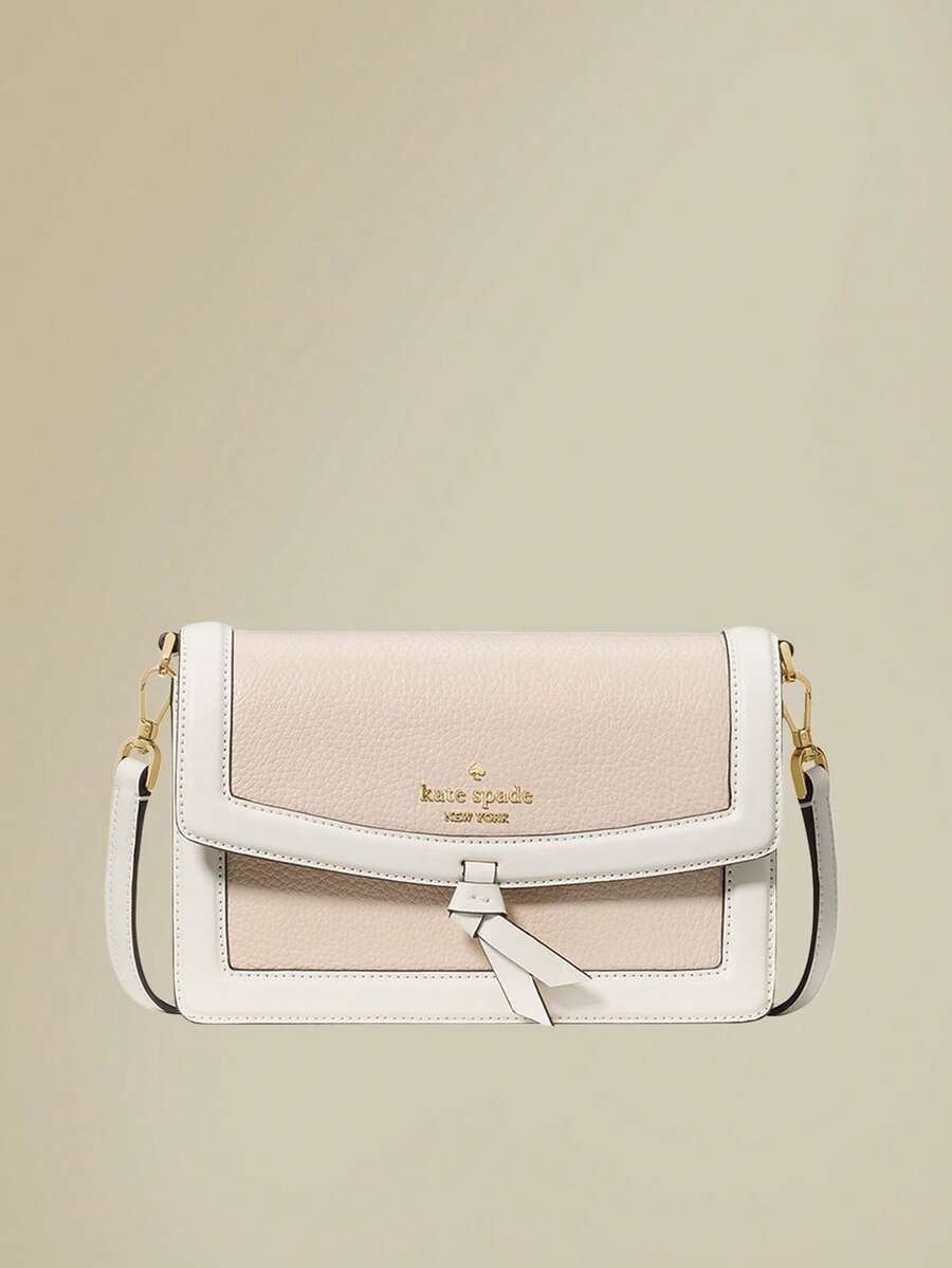 KS KNOTT Classic Crossbody Bag, One Shoulder Bag, Flap Hand Bag - Apricot - View 1