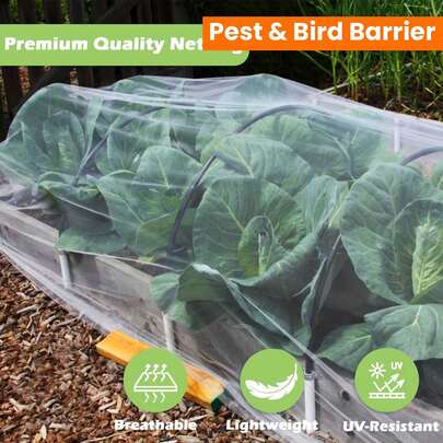 1pc - 10ft X 33ft/3m X 10m Garden Protection Extra Fine Mesh Raised Bed Barrier Greenhouse Anti-Mosquito Net, Extra Large White Extra Fine Mesh Barrier - Ideal For Fruit Trees, Vegetables And Blueberries Protection, Gardening Net Plant Protection