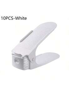 10/20 piezas Estante de almacenamiento de ranuras para zapatos, Estante de zapatos apilable ajustable, Estante de zapatos de doble capa con clip, Adecuado para organizar el armario y el gabinete de zapatos, Estante de almacenamiento de zapatos, Adecuado para la entrada. Colores negro y blanco. - Multicolor - Ver 12