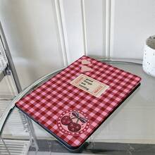 1 chiếc bao da máy tính bảng họa tiết kẻ caro hồng hình quả anh đào và trái tim, có chân đế xoay đa góc và khe cắm bút cảm ứng, tương thích với iPad Air 13 (M3 2025)/ Air 11 (M3 2025)/ 11 (A16 2025), Galaxy Tab S10+/S9/A9, Pad, MatePad, Pad, Honor Pad, Xiaoxin Pad - Nhiều màu - Xem 5