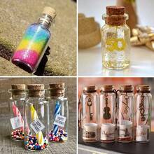 Mini botellas de vidrio de 5 a 30ML con corcho, juego de botellas de grava, artilugios, viales de poción, botellas de mensajes para decoración de favores de boda, 5 uds. - 15 ml - Ver 6
