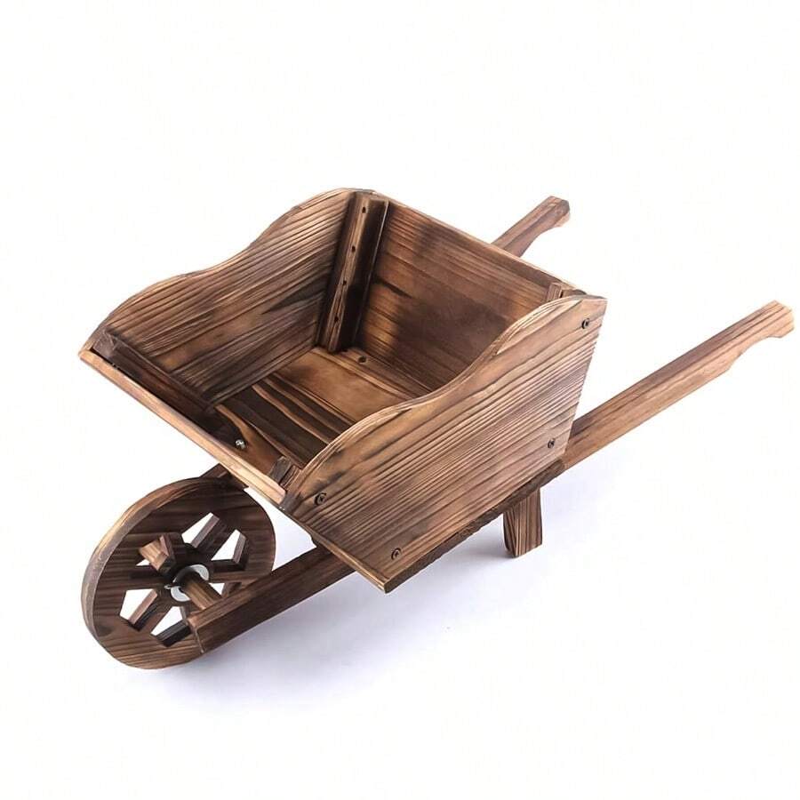 Wooden Wheelbarrow Planter | Wooden Planter For Outdoor | Wooden Flower ...