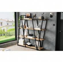 158*35*166cm Geometric Standing Shelf – Bookshelf / Open Metal Shelf With 25mm Thickened MDF Shelves, Triangular Design, For Living Room, Kitchen & Study, Shelf - Bookshelf - one-size - View 3