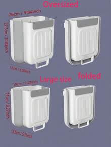 1/2pcs Foldable Soft Rubber Kitchen Storage Bucket, Cabinet Door Hanging Trash Can, No Bending Required, Thick Large Opening Cabinet Door Hanging Storage, Tool To Keep Kitchen Tidy, Wall-Mounted Trash Can, Trash Bag Rack, Also Suitable For Bathroom, Kitchen Cabinet, Table Drawer, Bedroom. Gift For Mom. Trash Can - Multicolor - View 8