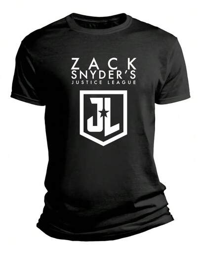 Playera Liga De La Justicia Zack Snyder Caballero / Dama Negro Caballero G Liso