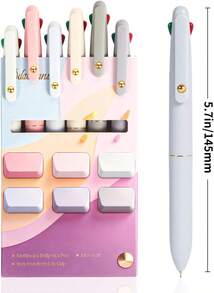 Ddaowanx Multicolor Pens, 4-In-1 Colored Ballpoint Pen 0.5mm Fine Point Smooth Writing,Nurse Accessories For Work,Gifts For Teen Girls,6-Count - ColorC - 查看 3