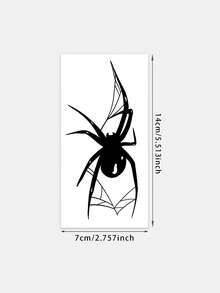 1 pieza Tatuaje temporal de telaraña oscura, resistente al agua y de larga duración, decoración para el brazo/parte superior del brazo, estilo INS - Negro - Ver 6