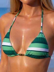 Sultry Sol 2026 Summer New Fashion Striped Print Elegant Vacation Women Bikini Set Beach - Multicolor - View 3