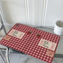 1 件红色草莓格纹翻盖平板电脑保护套，带多角度支架和笔槽，兼容 iPad Air 13 (M3 2025)/ Air 11 (M3 2025)/ 11 (A16 2025)、Galaxy Tab S10+/S9/A9、iPad、MatePad、荣耀平板电脑、小新平板电脑 - 彩色 - 查看 4
