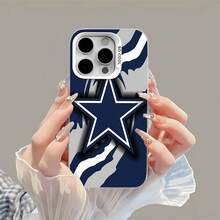 fondo abstracto deportivo azul marino y blanco con estrellas de los Cowboysfunda de teléfono Fundas compatibles con ,Apple,VIVO,OPPO,,, y Honor.Fabricadas en silicona TPU,ofrecen protección contra golpes y caídas. - Blanco - Ver 2