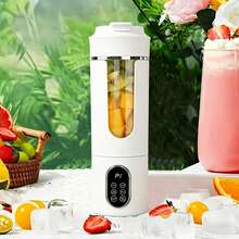 Portable USB-Rechargeable Personal Blender & Juicer, Easy-Clean & Self-Cleaning, Perfect For Milkshakes, Fruit & Vegetable Drinks - White - View 8