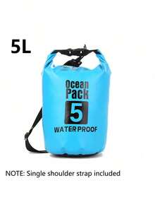 500D Nylon Waterproof Dry Bag With Adjustable Shoulder Strap, Ideal For Beach, Rafting And Hiking. Large Capacity Suitable For Summer Vacation, Swimming Pool And Outdoor Activities, Unisex Durable Waterproof Swim And Beach Bag - Black - View 12