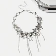 1 chiếc vòng cổ dự tiệc sang trọng đính đá kim cương lấp lánh, dây chuyền dành cho cô nàng nóng bỏng, thích hợp cho tiệc tối. - Bạc - Xem 4