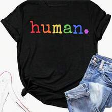 Pride Shirts For Wo Human BT T-Shirt Rainbow Graphic Tee Shirt BTQ Equality Blouse Tops - hình dạng - Xem 1