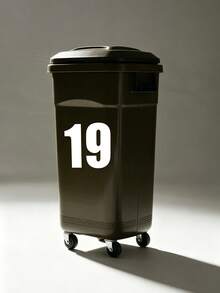 2pcs White Number Stickers For Outdoor Trash Cans, Self-Adhesive Number Stickers, Durable PVC Self-Adhesive, Large Commercial Grade, High Visibility Reflective Trash Can Labels, Suitable For Wheeled Trash Cans, Large Trash Cans, Car Trash Cans, Garage Organization - A - View 8