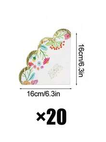 40/20 chiếc khăn ăn dùng một lần, họa tiết hoa và bướm dập nổi màu vàng, viền lượn sóng, thích hợp cho tiệc sinh nhật, tiệc mừng em bé, đám cưới, tiệc cô dâu và trang trí bàn tiệc các sự kiện khác nhau. - Một kích cỡ phù hợp cho tất cả - Xem 11