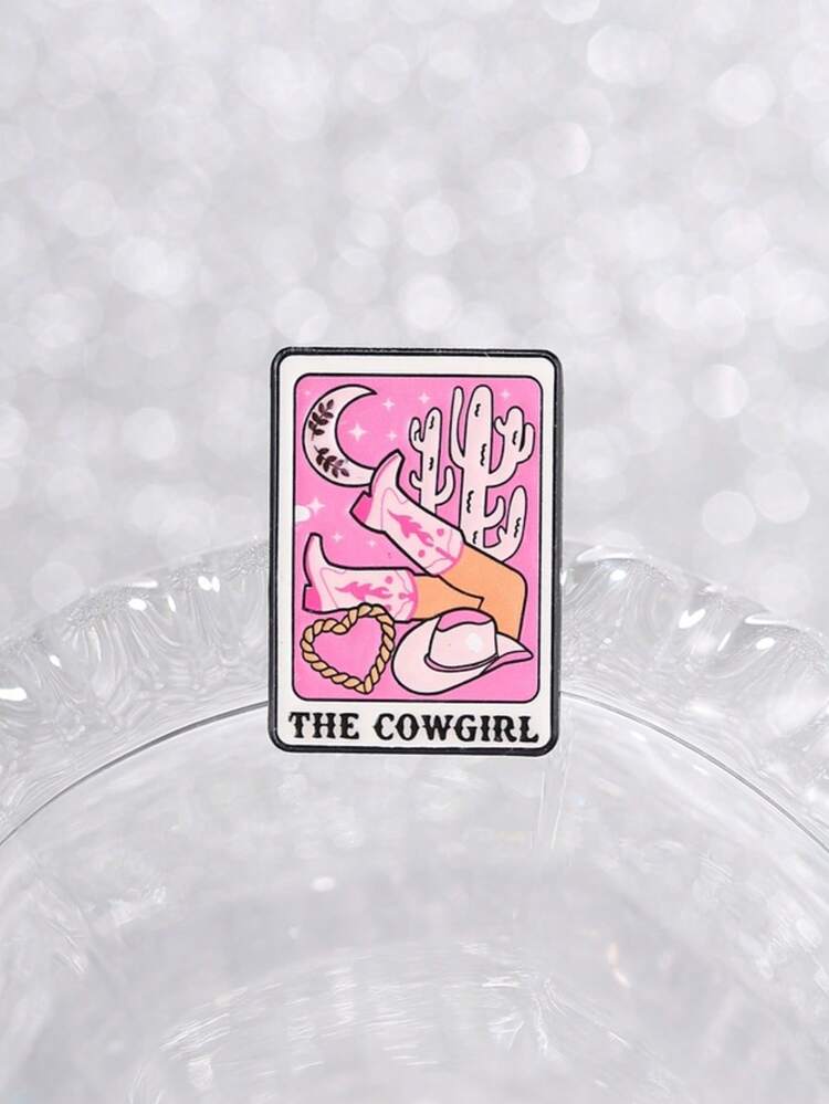 1件 COWGIRL 珐琅胸针 塔罗牌胸针 松树翻领别针徽章 背包服装配饰 时尚首饰 朋友礼物 - 粉色 - 查看 10