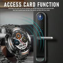 2合1翻蓋設計智慧手錶，1.46吋HD觸控螢幕，無線耳機，雙錶帶，音樂播放器，NFC，運動與睡眠追蹤，遠端相機，天氣，計算機，相容Android/iOS，適合運動愛好者，健身伴侶，活動追蹤器，時尚穿戴裝置，絕佳禮物 - 彩色 - 查看 5
