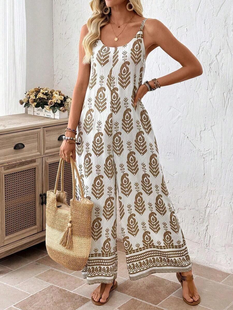 Mono Casual de Pierna Ancha con Bolsillos en Color Sólido para Mujer - Multicolor 4 - Ver 1