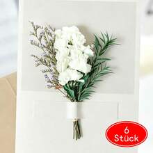 Mini Trockenblumen Set mit 6 Stück - Weiße Vergissmeinnicht - Kleine Getrocknete Blumen für DIY und Dekoration-Partyzubehör-Set - Übersicht 1