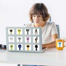 100pcs Incredibox Sprunki Cute Cartoon Game Stickers Roll, Waterproof Stickers Suitable For Kids Scrapbooking, Water Bottles, Party Favors - Multicolor - View 5