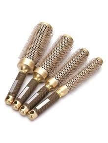 1 cái/4 cái Lược cuốn tóc bằng gốm, Lược cuốn tóc chuyên nghiệp dùng trong salon với lông heo rừng và ống nhôm. - Nhiều màu - Xem 5