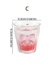 1个手工3D蝴蝶结玻璃杯，法式优雅拿铁蝴蝶结玻璃杯，ins风奢华果汁/饮料玻璃杯，多功能、多用途、多风格玻璃茶杯，适用于餐厅、客厅、咖啡馆、派对、礼品 - 彩色 - 查看 4