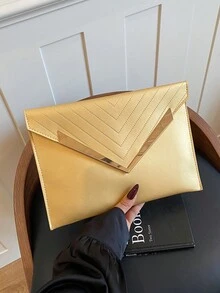 Túi cầm tay nữ thiết kế độc đáo, túi phong bì jacquard thời trang mới. - Vàng - Xem 11