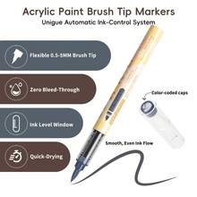 72/48/36/24/12 Colors Acrylic Marker Pen Set, Paint Markers, Drawing Pens, Multi-Color Options, Quick-Drying & Fade-Resistant, Suitable For Painting, Illustration, Crafts, Coloring Books, DIY Projects On Paper, Fabric, Wood, Stone, Plastic, Glass, Ceramic, Pumpkin, Metal And More. Ideal For Students, Adults, And Great Gift For Holidays (Easter, Thanksgiving, Halloween, Christmas) - Multicolor - View 10