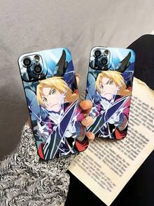 Los hermanos Elric, alquimia, acero, relámpagos, acción.funda de teléfono Fundas compatibles con ,Apple,VIVO,OPPO,,, y Honor.Fabricadas en silicona TPU,ofrecen protección contra golpes y caídas. - Negro - Ver 5