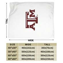 Texas A&M Merch Aggies Throw Blanket Warm Blankets Breathable Air Conditioner Blanket For Car Classic Outdoor Blankets For Picnic For All Season - màu đen - Xem 8