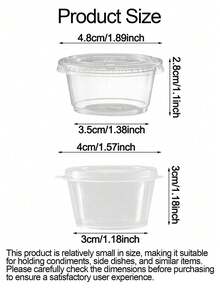 50 chiếc cốc nhỏ dùng một lần có nắp đậy - Hộp đựng trong suốt, thích hợp đựng gia vị, nước sốt salad, mứt, chuẩn bị bữa ăn - Tuyệt vời cho gia đình, nhà hàng và dã ngoại. - Nhiều màu - Xem 3