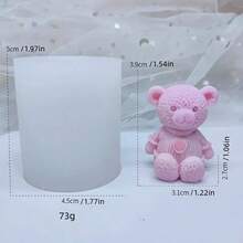 1pc Heart-Shaped Bear Silicone Candle Mold, DIY Hanging Bear Shaped Aroma Stone Plaster Diffuser Mold, Reusable, Heat-Resistant, Easy Demold, Suitable For Bear Candle/Resin/Plaster Crafting, Candle Mold, Ideal For Holiday Gifts Or Home Decor DIY Handicrafts - A-White - View 7