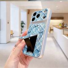 Ốp điện thoại gập từ tính đa chức năng mới với họa tiết denim thời trang và thiết kế nơ, phù hợp với các dòng 17 Pro Max/17/17 Pro, 16 Pro Max/16 Pro/16, 15 Pro Max/15 Pro/15, 14 Pro Max/14 Pro/14, 13 Pro Max/13 Pro/13, 12 Pro Max/12. - Bạc - Xem 3