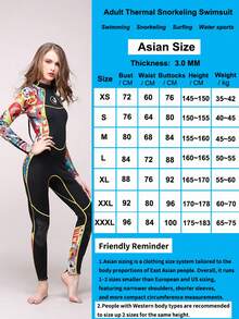 HISEA 3.0mm Thick Women's One-Piece Wetsuit; Adult Long Sleeve Warm Swimsuit; Universal Padless Jellyfish Diving Suit Sports - Multicolor - View 9