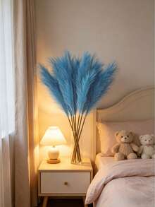 5/10/20/20 Stücke künstliches Bambusgras, Boho-Stil Dekoration, künstliches flauschiges hohes Bambusgras, künstliche Blumen, Schilf-Vasenfüller, rustikale Heimküche Boho-Stil Dekoration, Raumdekoration, Hochzeits- und Partydekoration (Blau), Herbstdekoration, künstliche Pflanzen, Feiertagsdekoration, Außendekoration, Heimdekoration. Grashöhe: 55cm - Himmelblau - Übersicht 7