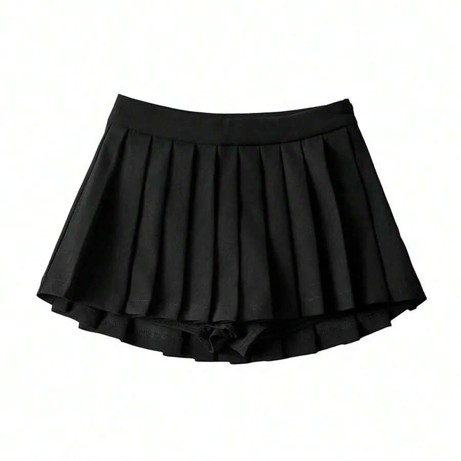 Zoki-faldas plisadas sexis para mujer, minifaldas Vintage de cintura alta para verano, falda de baile de diseño blanco para estudiantes de tenis coreanos - Negro - Ver 1