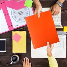 8 Pages With 1 Pocket Each, 3-Hole Binder Divider Pages, 8 Labels For Indexing The Divider Pages, American Letter-Sized Pages With Pockets, Stationery Items, Essential Learning Supplies For The School Season - A - View 3