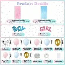Gender Reveal Balloon Decorations - 82PCS Pink Blue Balloon Garland Kit, Backdrop For Baby Shower Party Decorations, Boy Or Girl Party Supplies Neutral Theme Complete Party Set Room Decor - 藍色和粉紅色 - 查看 9