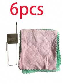 1pc Dishcloth Towel Holder With Hook For Kitchen - Silver - View 8
