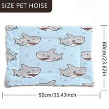 1 buah Alas Kasur Hewan Peliharaan Lembut, Desain Hiu Kartun, Alas Kandang Anjing yang Dapat Dicuci, Cocok untuk Anjing Kecil/Sedang/Besar, Bantal Kandang Anjing Bolak-balik, Alas Kasur Kucing, 4 Musim - MultiWarna - View 6