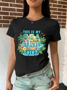 Dam-T-shirts - Svart - Visa 2