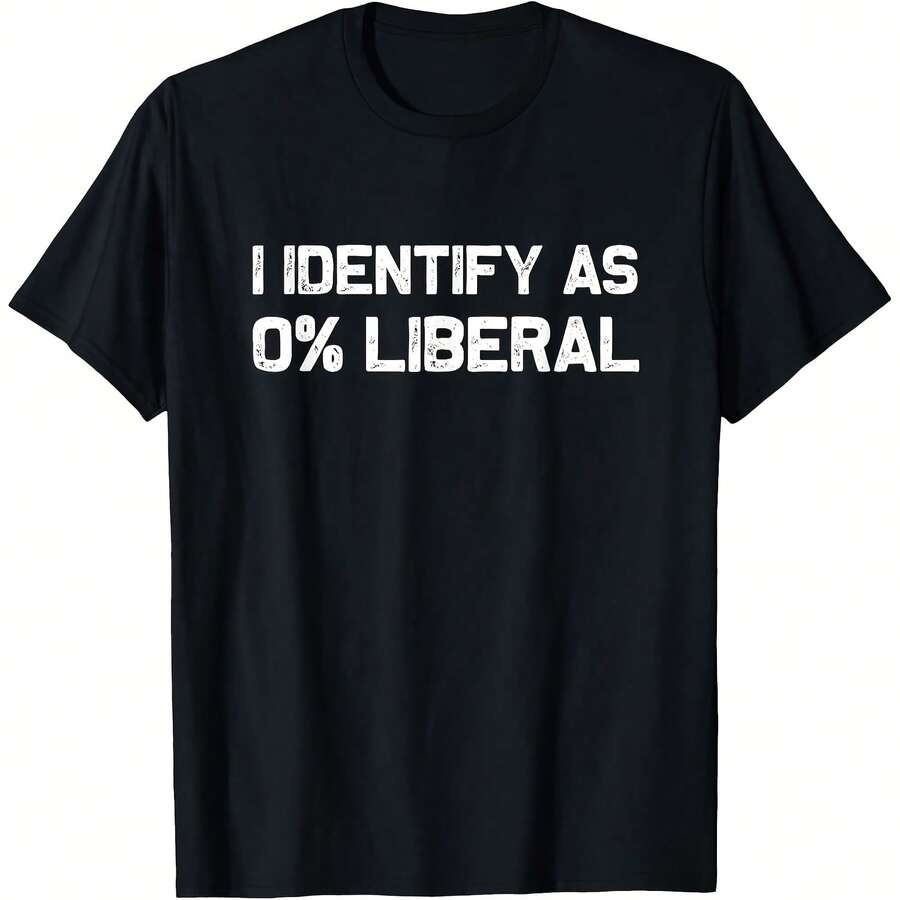 I Identify As 0% Liberal T-Shirt - Black - View 1