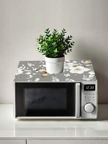 1pc Microwave Oven Cover Cloth, 35x85cm Elegant Black&White Flowers Butterfly Design Microwave Oven Dust Cover, Polyester Dustproof Cover, Household Kitchen Microwave Dust Cover, Perfect For Kitchen Decor & Appliance Protection, Home Decor, 2D Flat - Multicolor - View 10