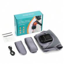 Hailicare 3 Vibration Modes 3-Level Heating Extra-Large Shoulder Brace 2500mAh 2 Extension Straps 4 Compression Straps Touchscreen Timer Universal Fit Christmas Practical Gift For Elders - Grey - View 12