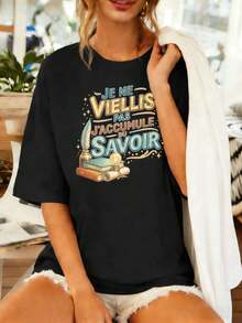 Dam-T-shirts - Svart - Visa 1
