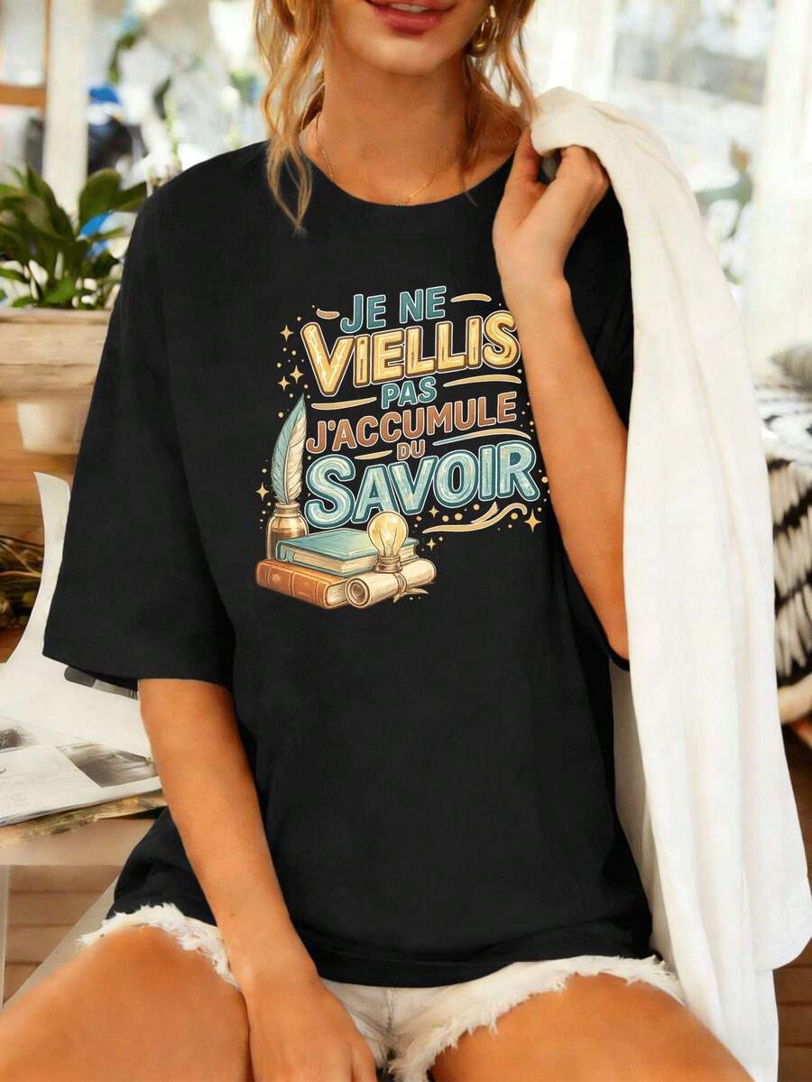 Dam-T-shirts - Svart - Visa 1