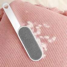 1pc,Double-Sided Static Lint Brush, Reusable Lint Remover, Household Dusting Brush, Suitable For Clothes, Bedding, Sofas, Furniture, And Carpets; Comes With A Plastic Handle; Requires No Electricity; Multifunctional Dusting And Cleaning Tool; Makes - Gray 1Pc - View 4
