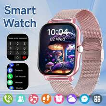 Reloj inteligente 2026 nuevo de 1,83 pulgadas para hombres y mujeres, diseño de doble correa con una variedad de colores de correa, con notificaciones, respuesta de llamadas, control de música, modos deportivos, compatible con iOS y Android, un regalo ideal para familiares y amigos - Silicona rosa + acero - Ver 8